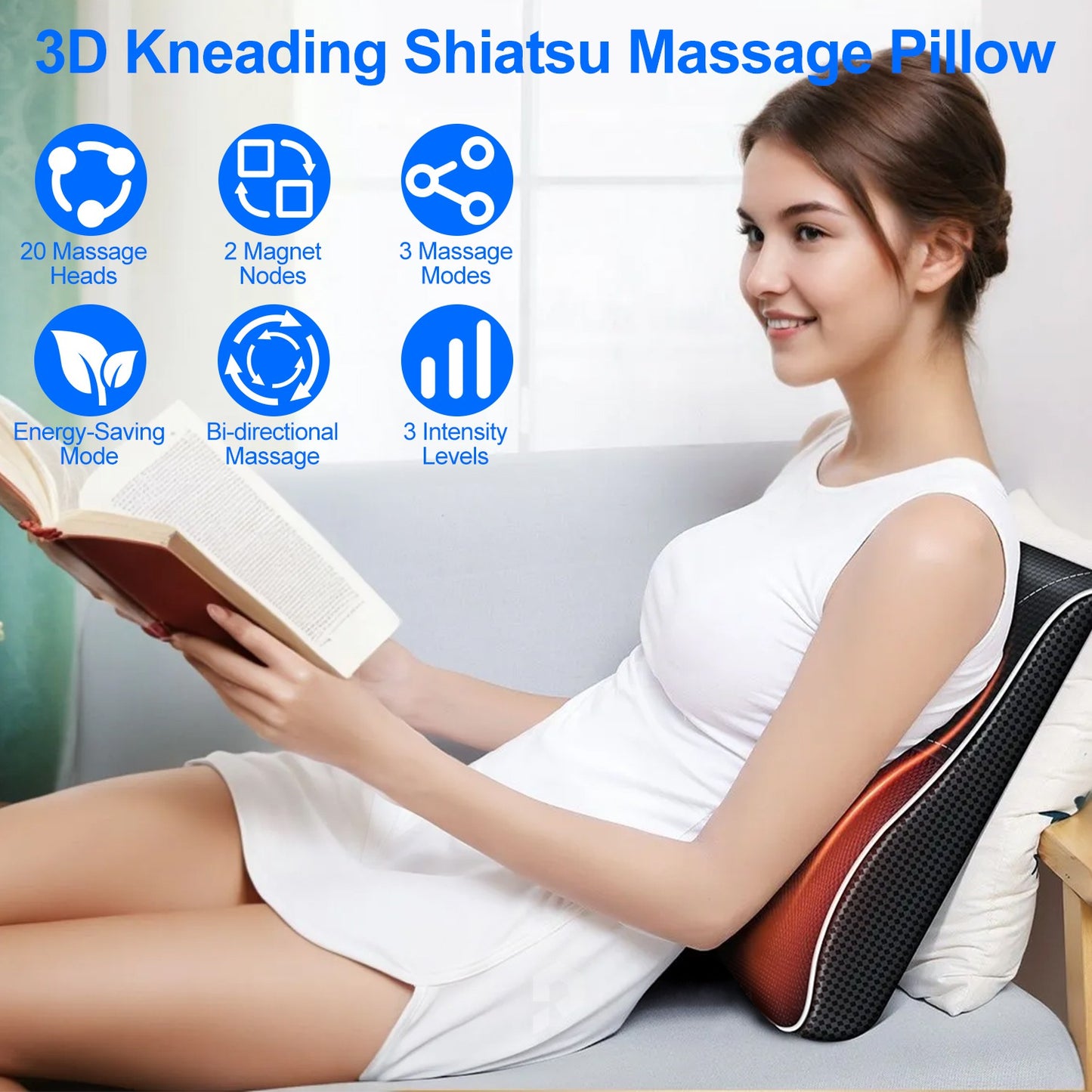 Heated Massage Pillow for Full Body Relief