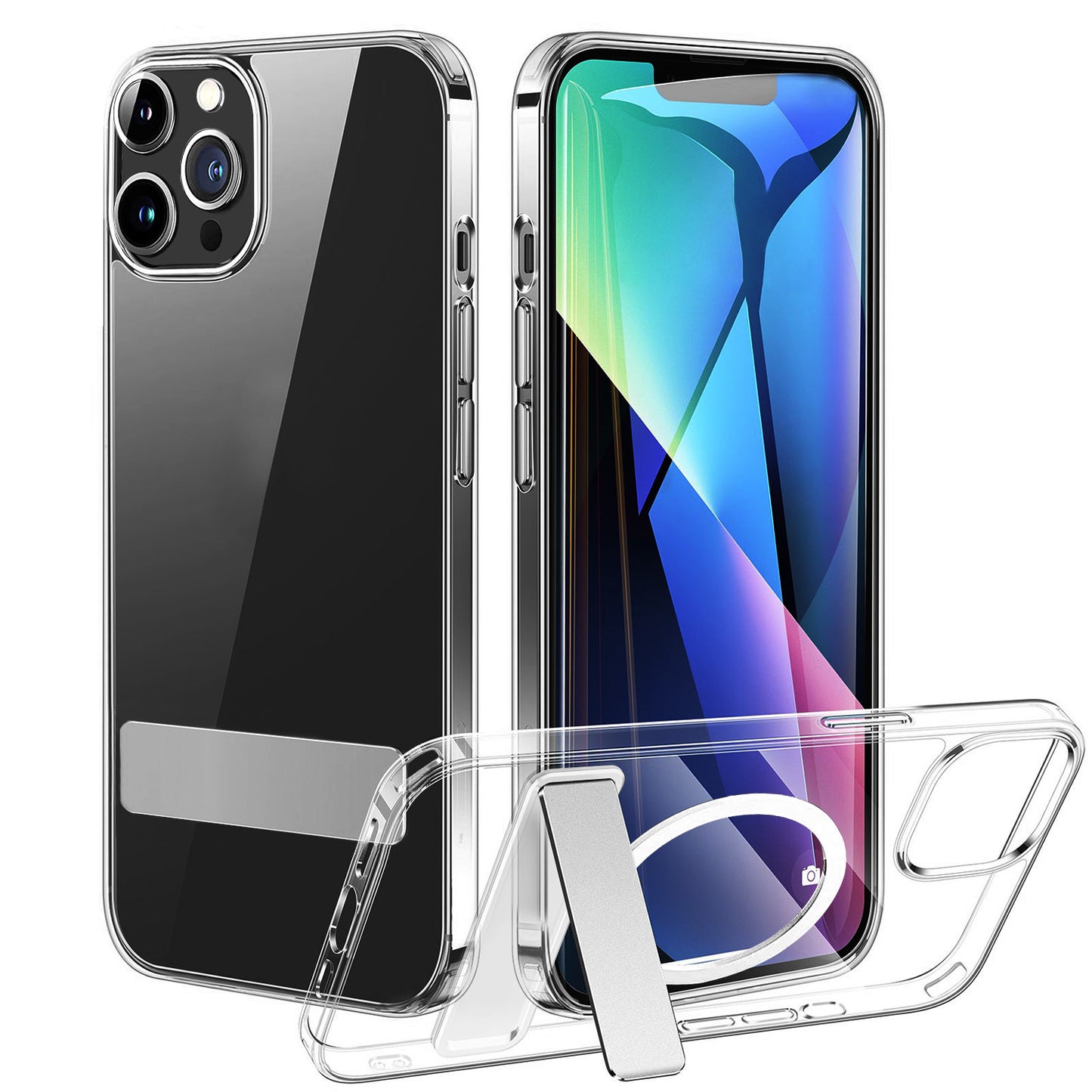 MagSafe Clear Case with Metal Kickstand for iPhone 13/14