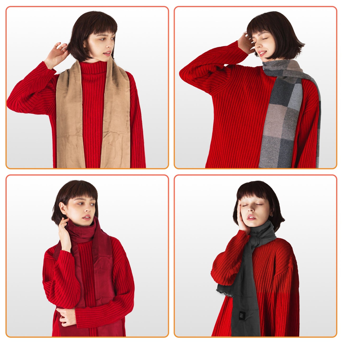 USB Heated Winter Scarf with 3 Temperature Settings