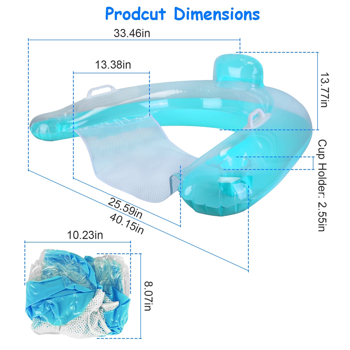 Inflatable Pool Float Chair with Cup Holders - 2 Pack