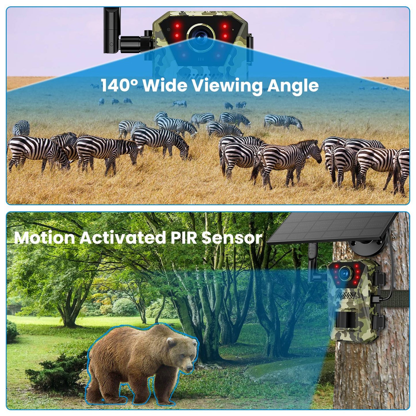 4K Solar Trail Camera with 4G Connectivity & Night Vision