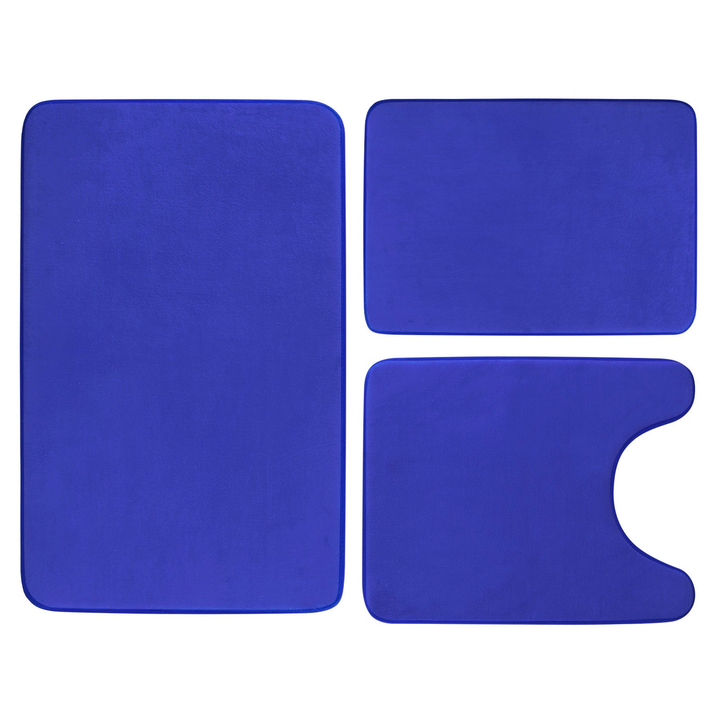 Bathroom Rug Set 3-Piece Plush Memory Foam Non-Slip