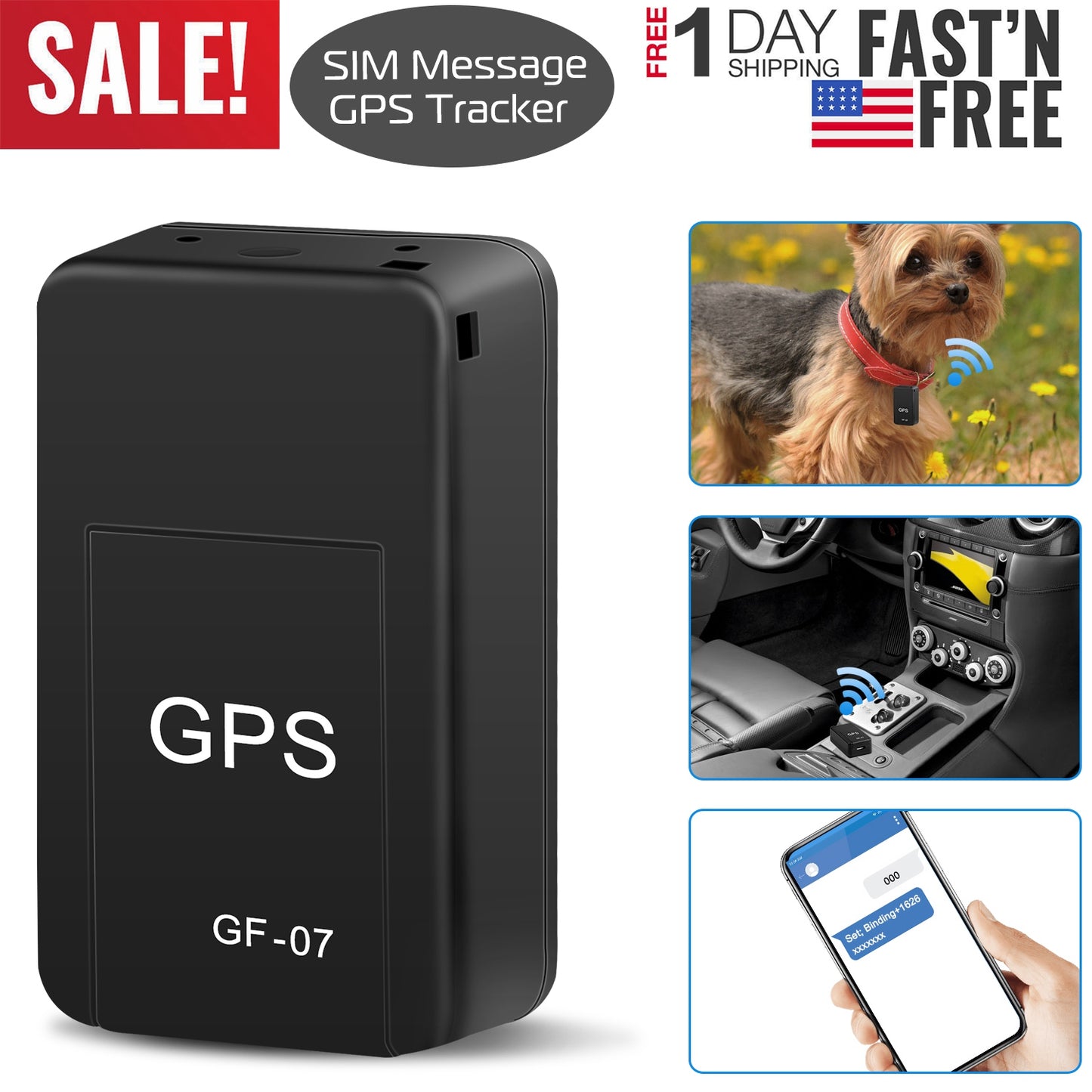 GPS Tracker with Magnetic Mount for Vehicles and Pets