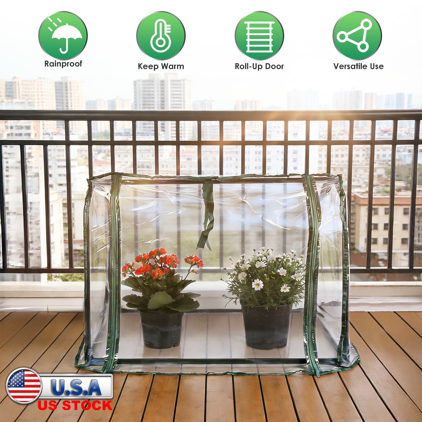 Tabletop Mini Greenhouse 29" x 21" x 28" with PVC Cover