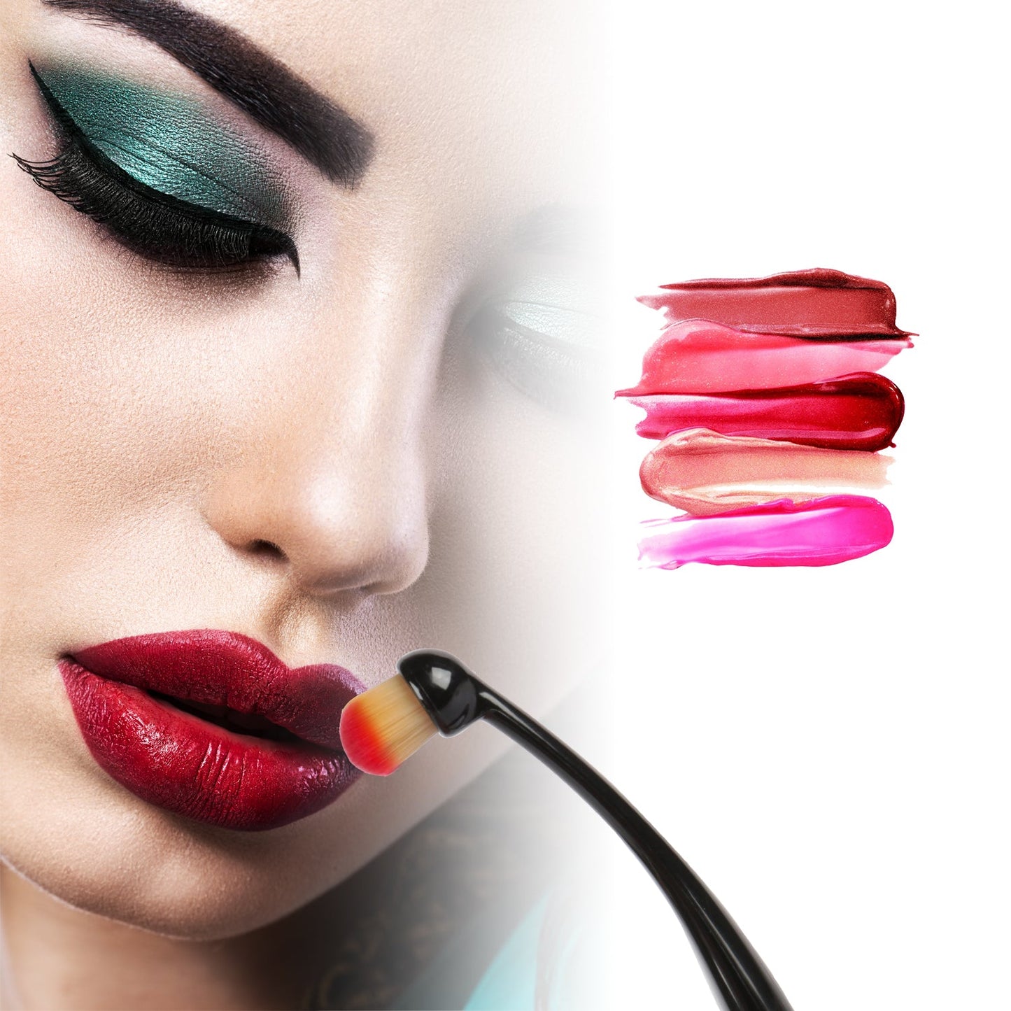 Oval Makeup Brush Set - 10 Piece with Flexible Handles