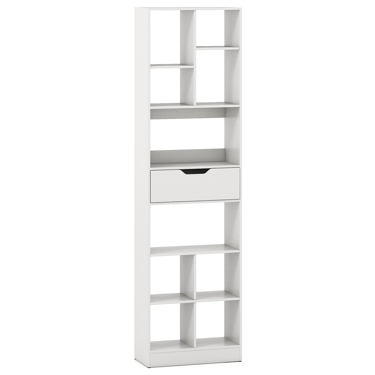 71inch Tall Freestanding Bookcase with Drawer 10-Cube Storage Organizer