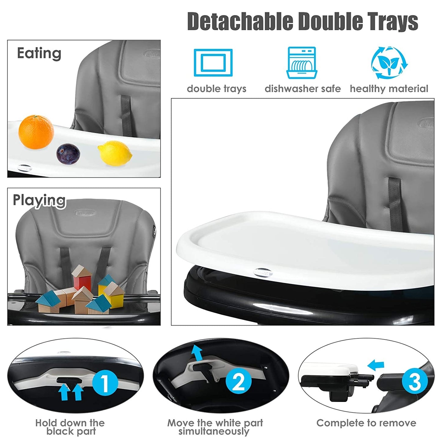 4-in-1 High Chair with Adjustable Height and Recline