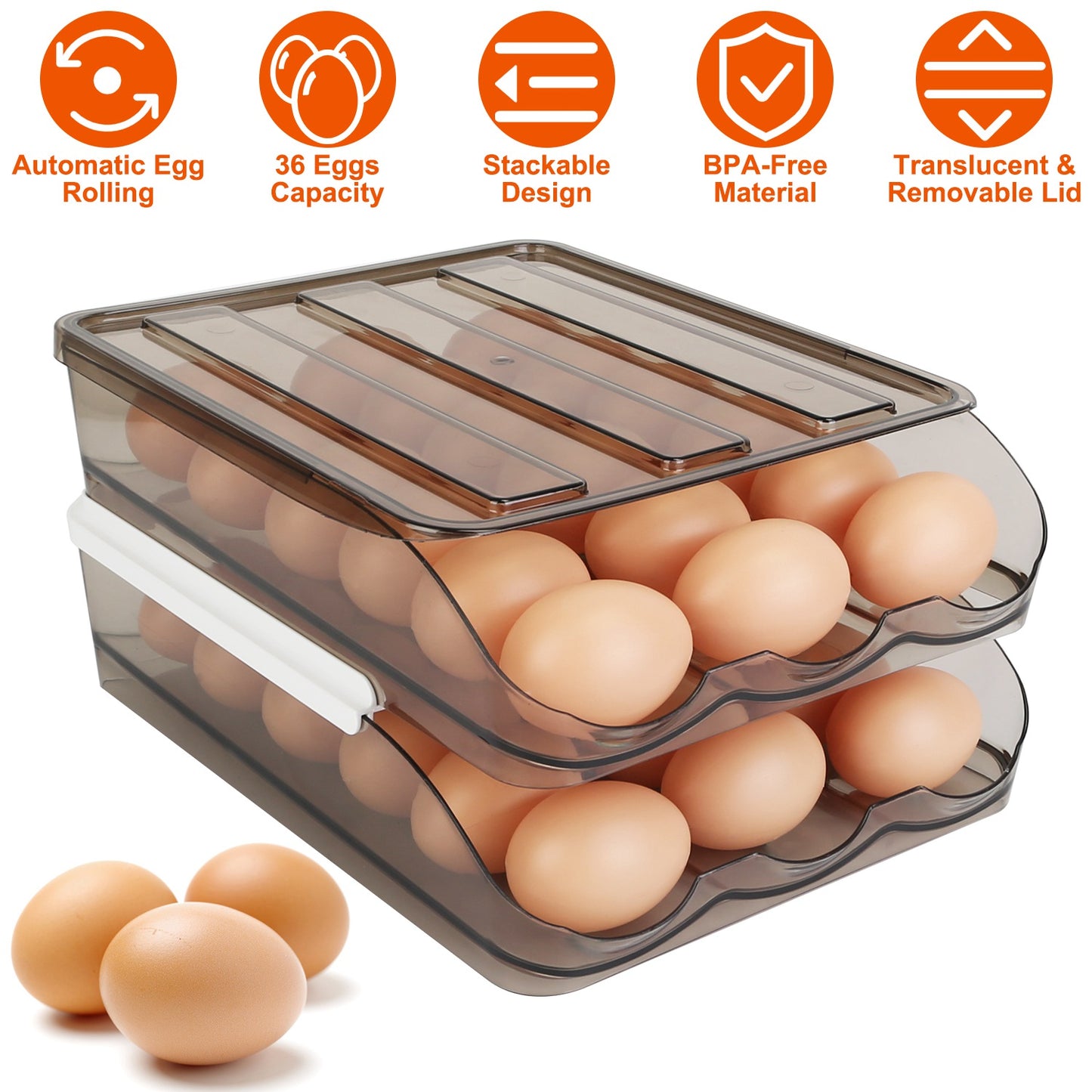 Egg Storage Container for Refrigerator - 36 Egg Capacity