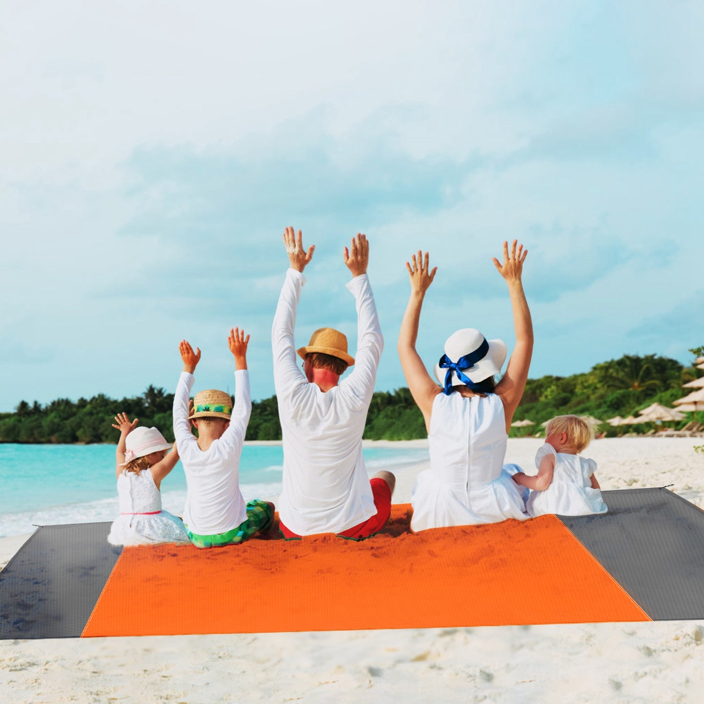 Sand Proof Picnic Blanket with Anchors and Carry Bag