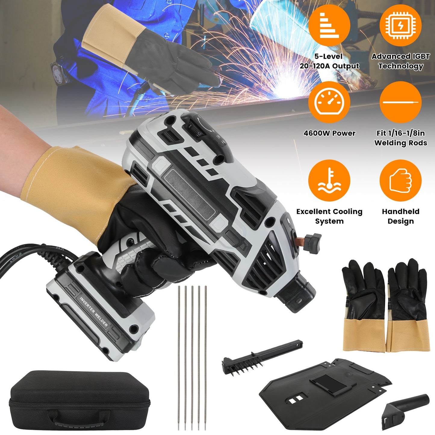 110V ARC Welder 120A Portable Stick Welding Machine with IGBT