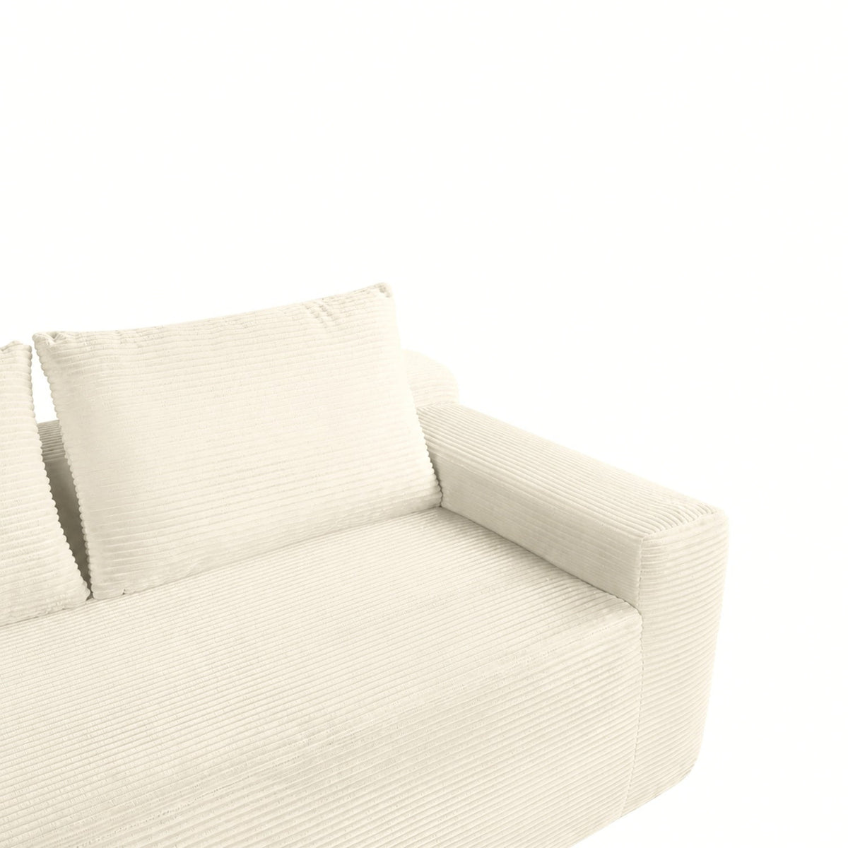 Cloud L-Shaped Corduroy Sectional Sofa with Chaise Lounge