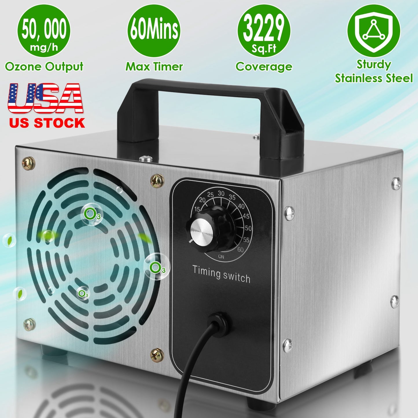Ozone Generator 50000mg/h with Timer for Odor Elimination