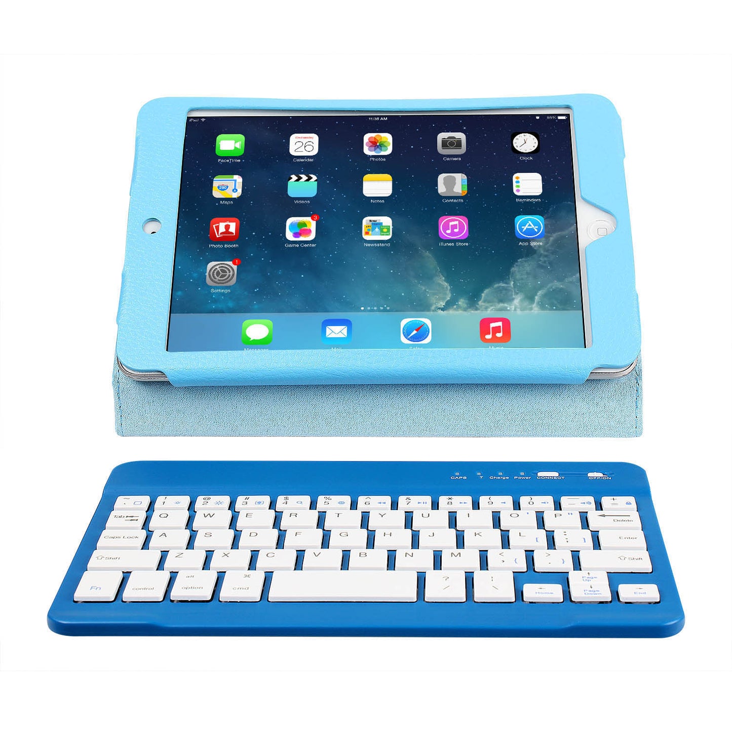 iPad Mini Keyboard Case with Wireless Bluetooth & Leather Cover