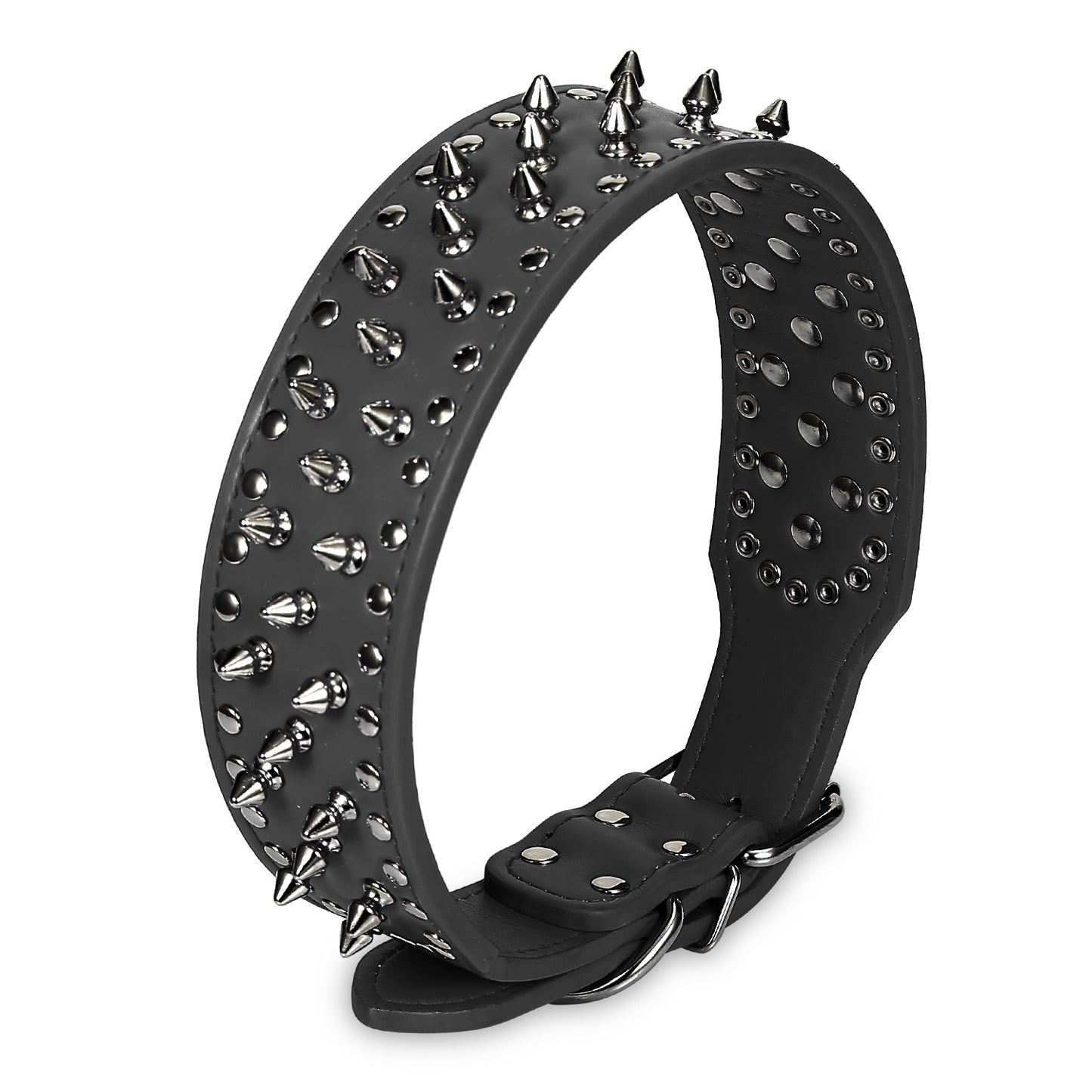 Spiked Dog Collar - Adjustable PU Leather with Studs