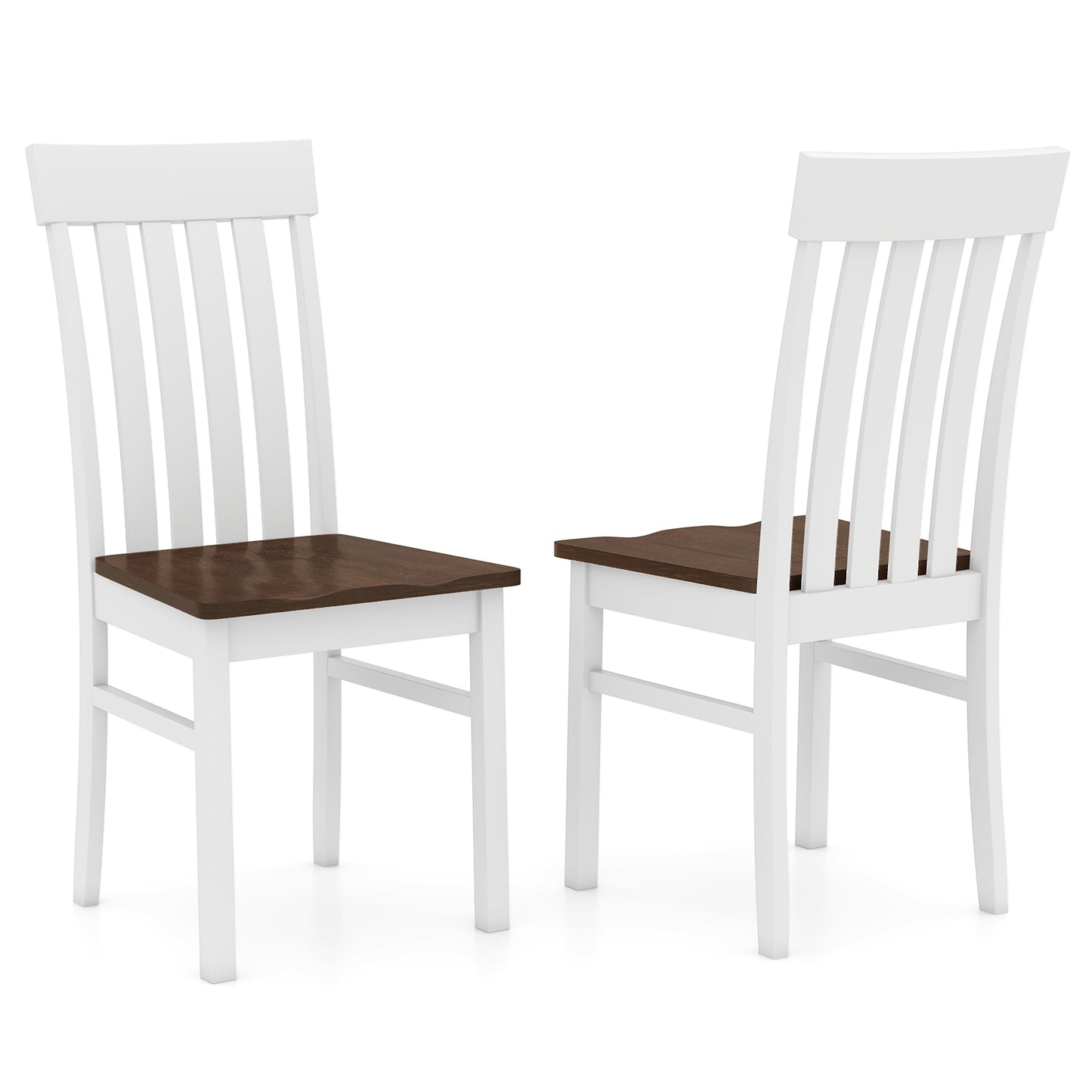 Dining Chairs with Slatted High Backrest, Set of 2