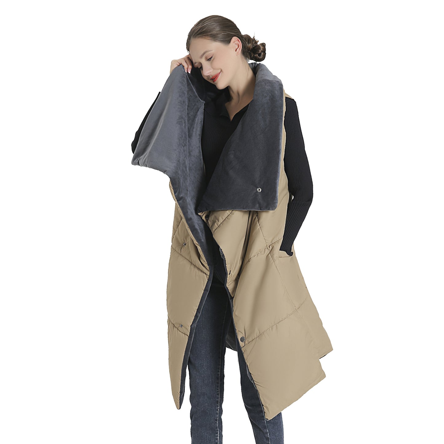 USB Heated Blanket Shawl with 6 Zones & 3 Heat Settings
