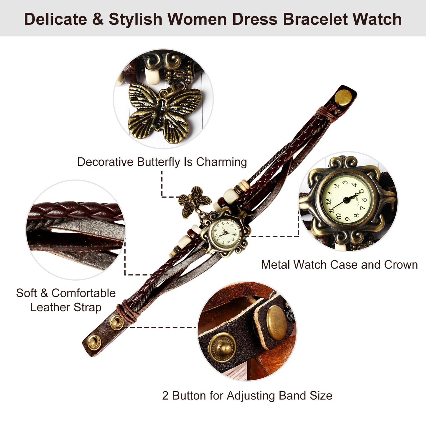 Vintage Women's Watch Bohemian Leather Watch