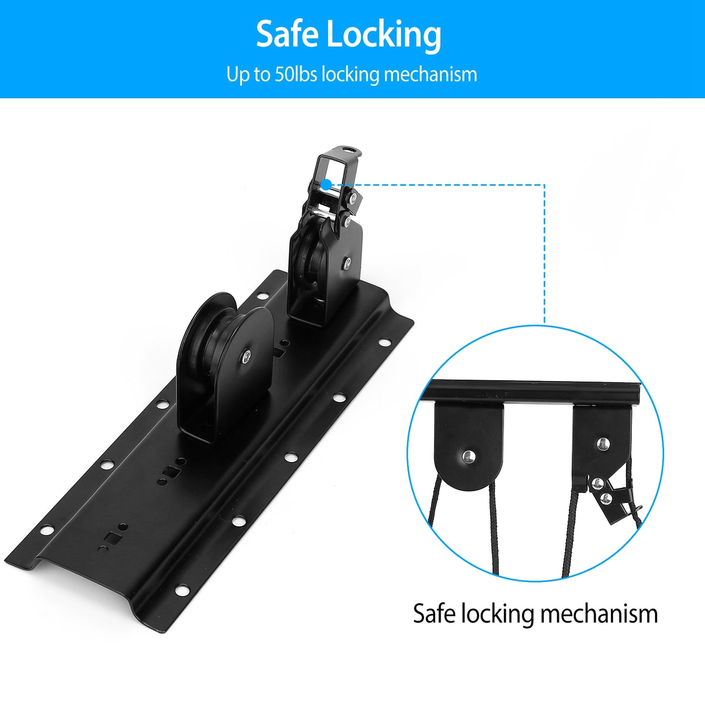 Bike Lift Ceiling Storage Hoist - 50 LB Capacity with Pulley