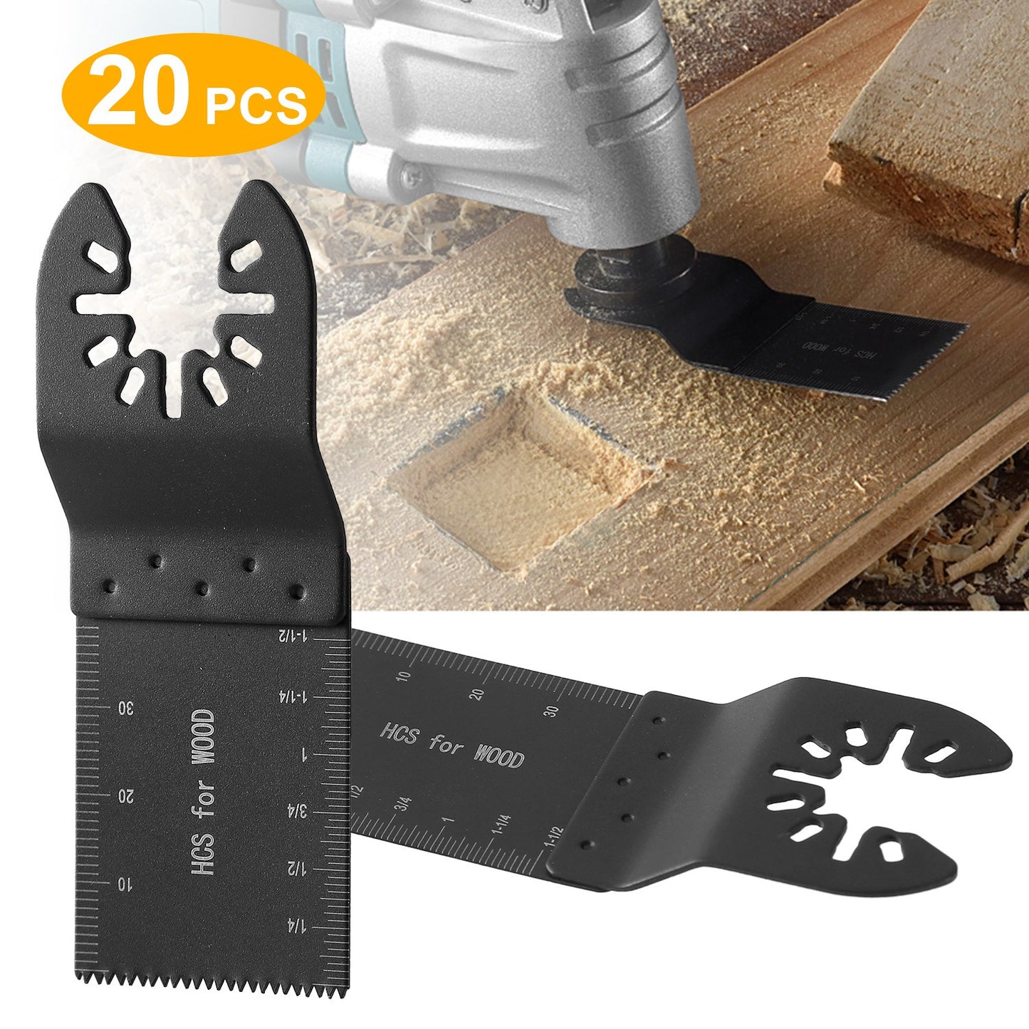 Oscillating Saw Blades 20-Pack High-Carbon Steel Multi-Tool