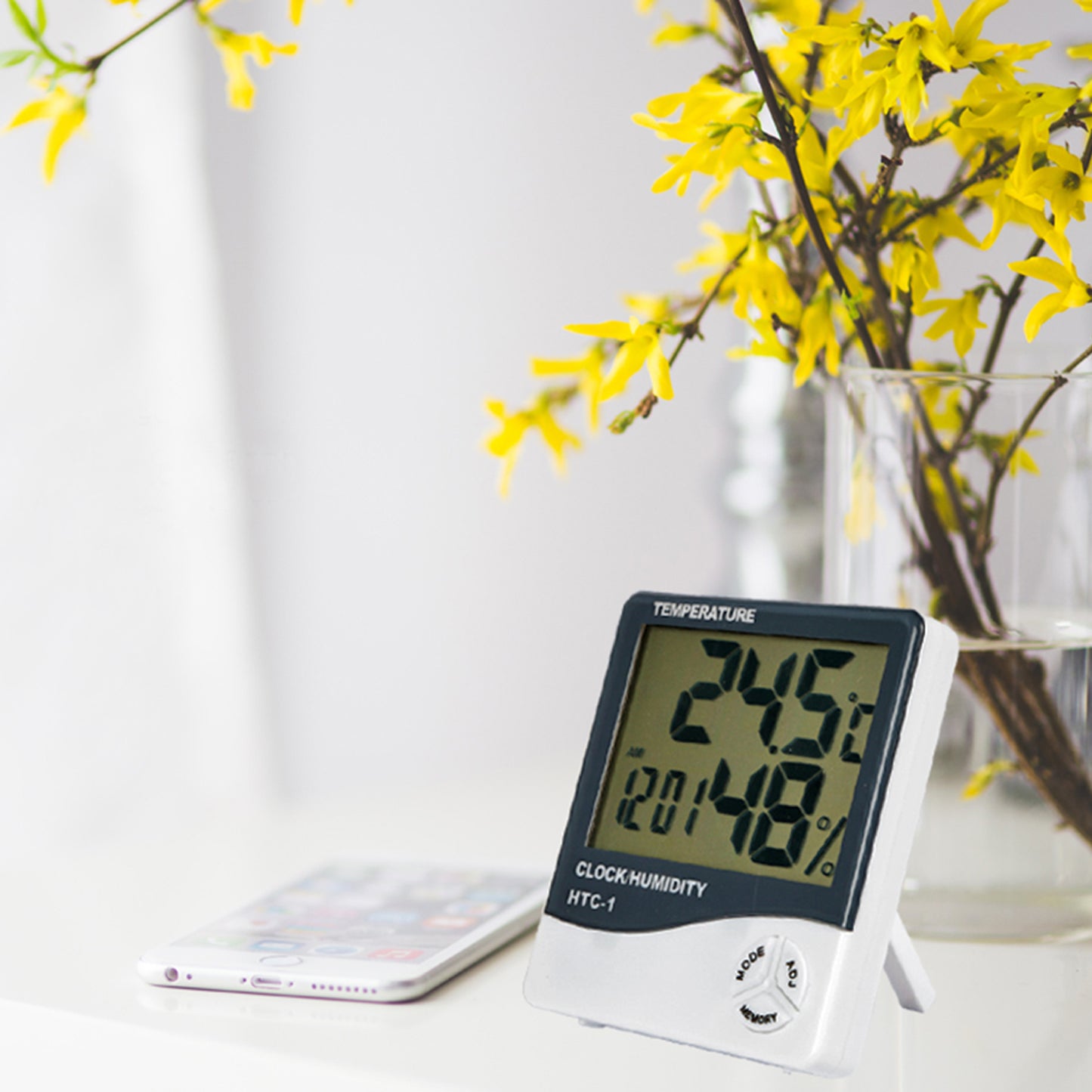 Digital Thermometer Hygrometer with Clock and Alarm Function