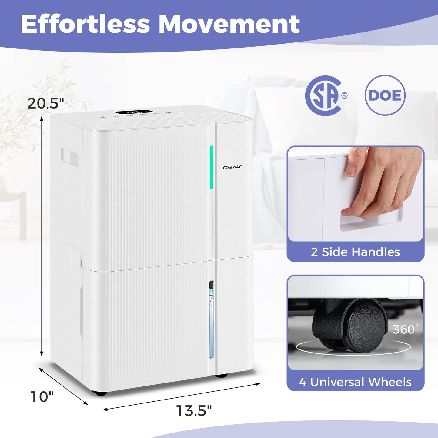 74/96 Pints Dehumidifier for Home 4500/5500 Sq. Ft Dehumidifier with 3 Modes