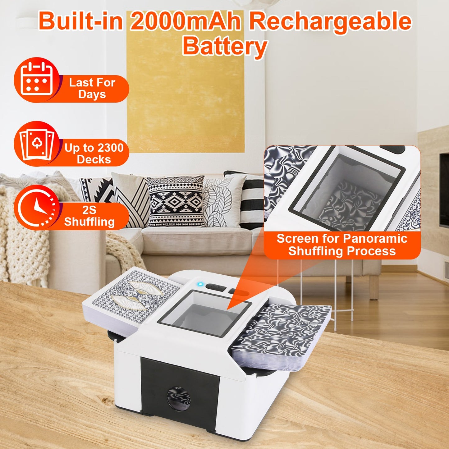 Automatic Card Shuffler 2 Deck Rechargeable Electric