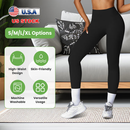 Women\'s High Waist Workout Leggings Tummy Control Compression Yoga Tight Pants Gym Pants Athletic Running Leggings with 25In Inseam No Front Seam