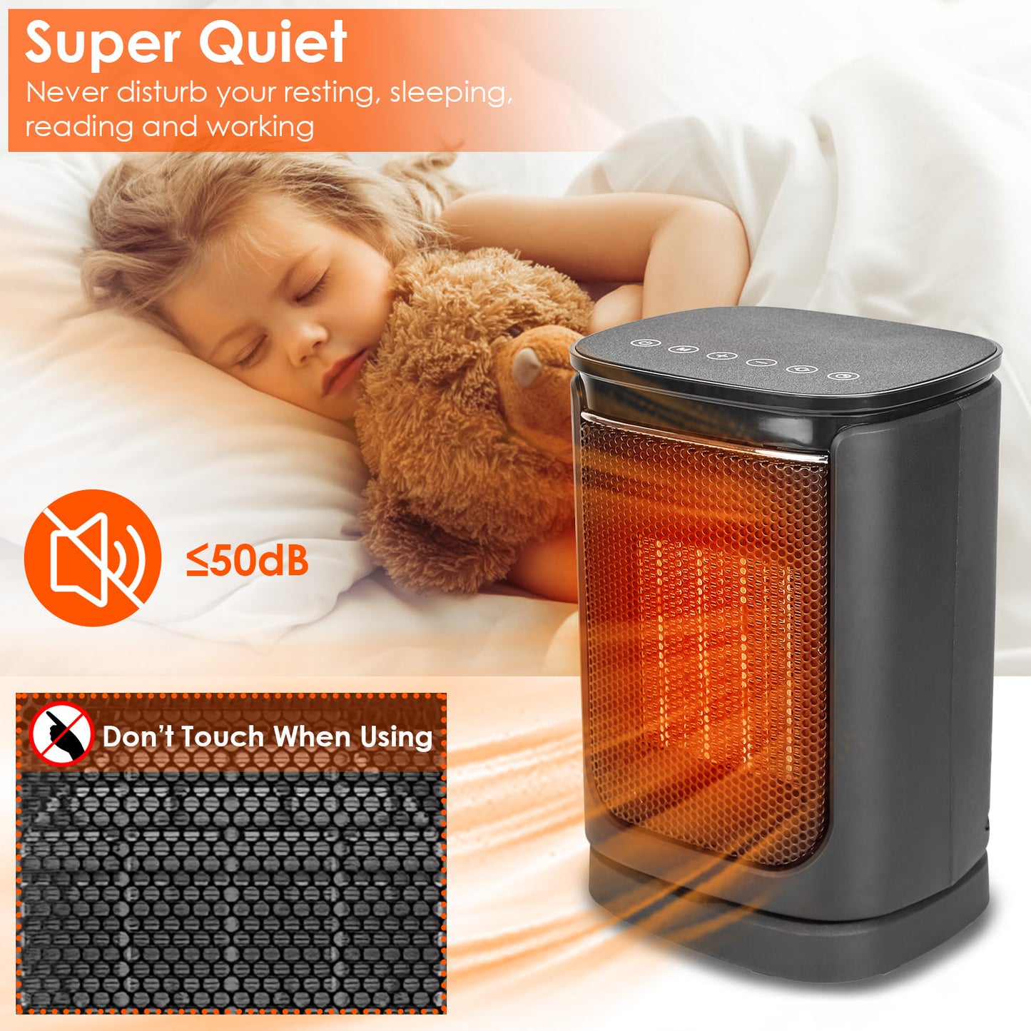 1500W Ceramic Space Heater with Remote Control & Oscillation