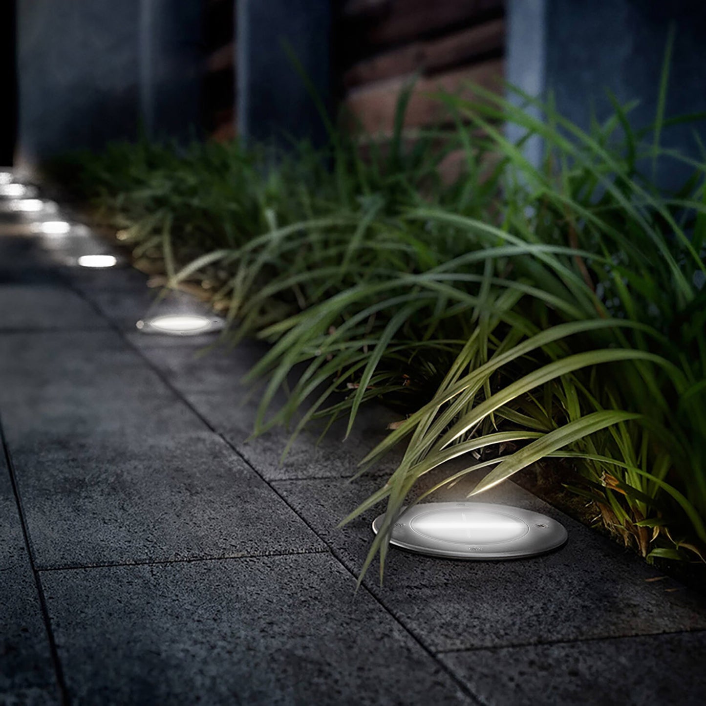 Solar Ground Lights 4-Pack Waterproof LED Pathway Lights