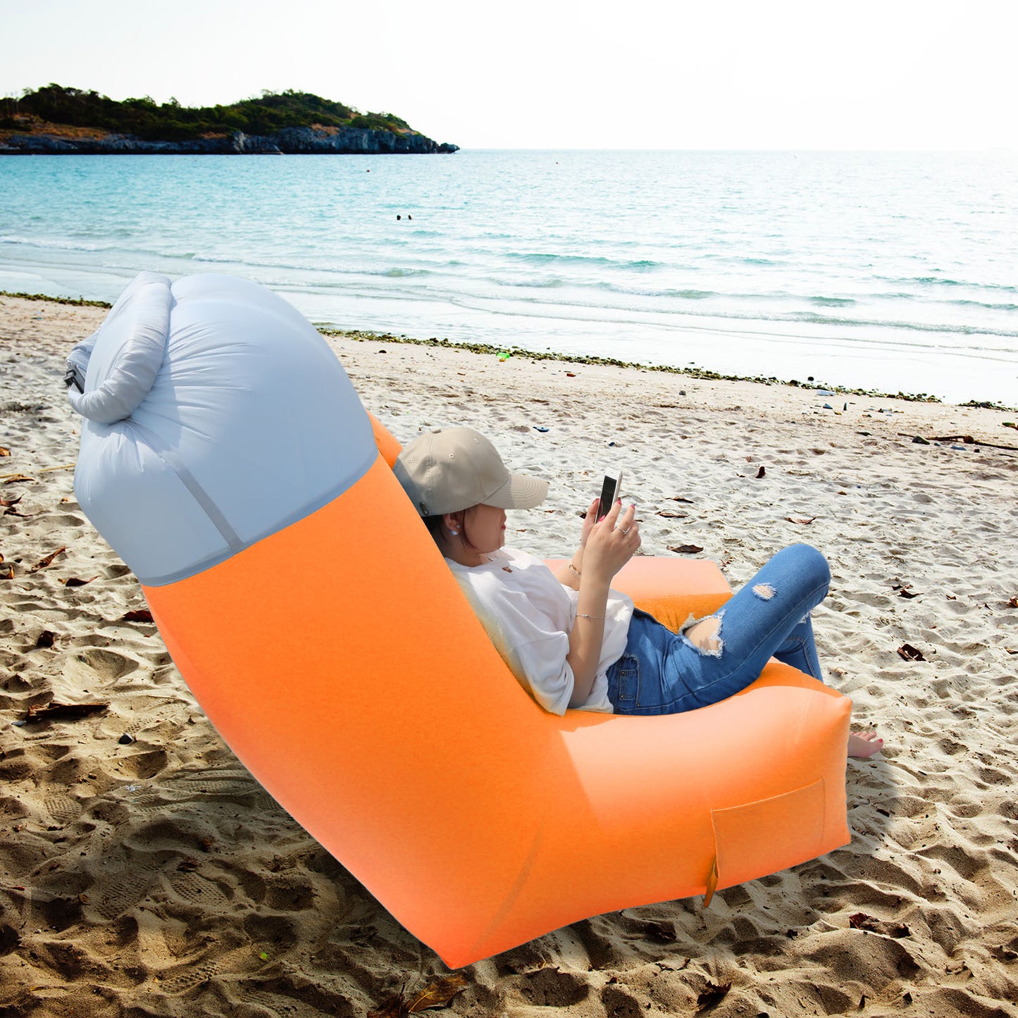 Inflatable Lounger Air Sofa with Carry Bag - Waterproof
