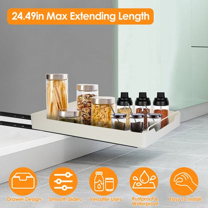 Pull Out Cabinet Organizer with Adhesive Slides - 11.93"W