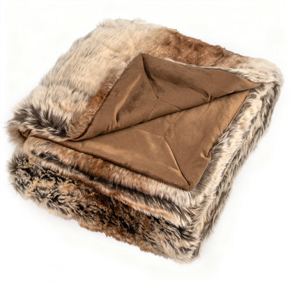 760GSM Soft Plush Fuzzy Luxury Faux Raccoon Fur Blanket for Sofa-M