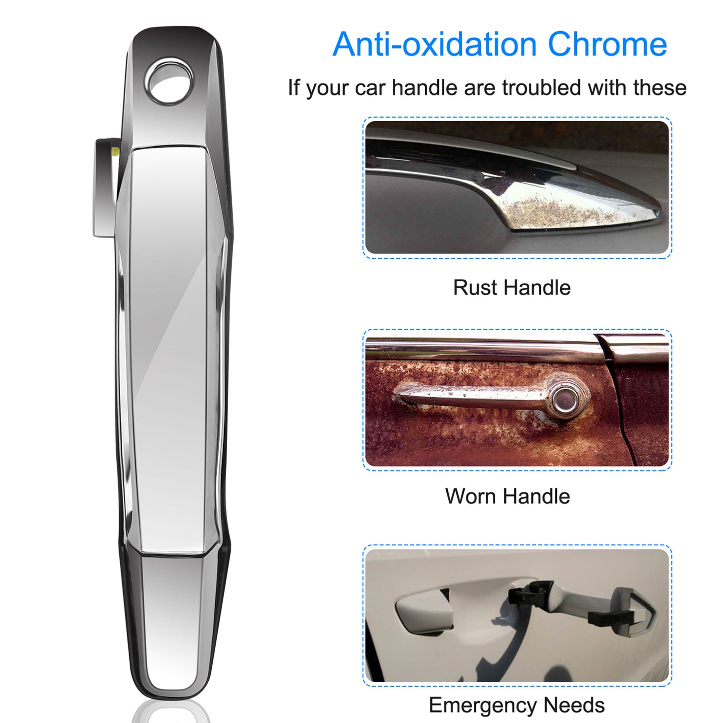 Chrome Door Handle Set for Chevy Silverado Sierra 2007-2014