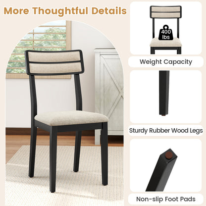 Dining Chairs Set of 4 with Tilt Backrest and Padded Seats