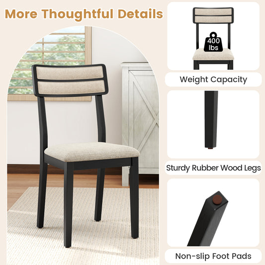 Dining Chairs Set of 4 with Tilt Backrest and Padded Seats