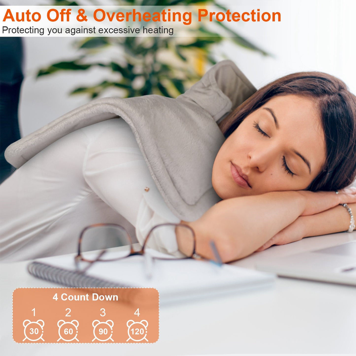 Weighted Heating Pad for Neck and Shoulders - 6 Heat Settings