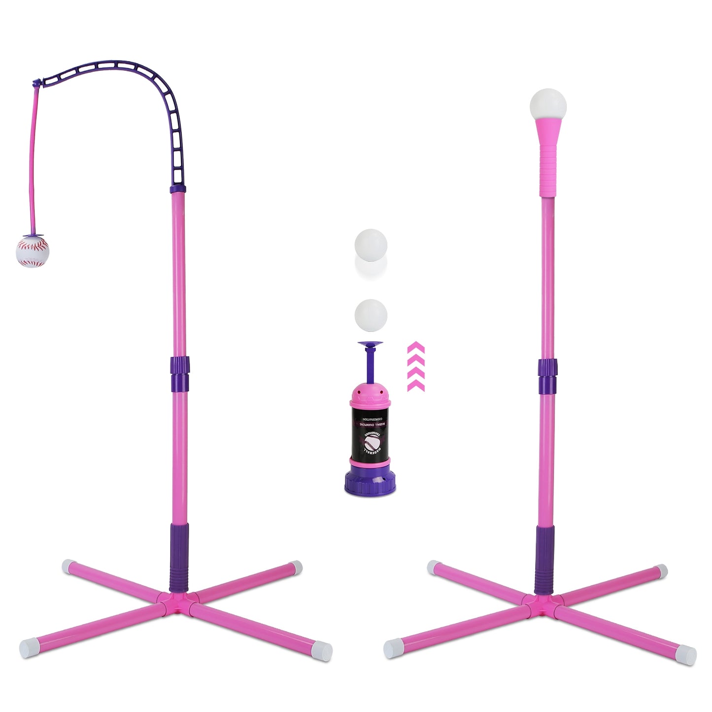 3-in-1 Baseball Toy Set with Adjustable Tee & Launcher