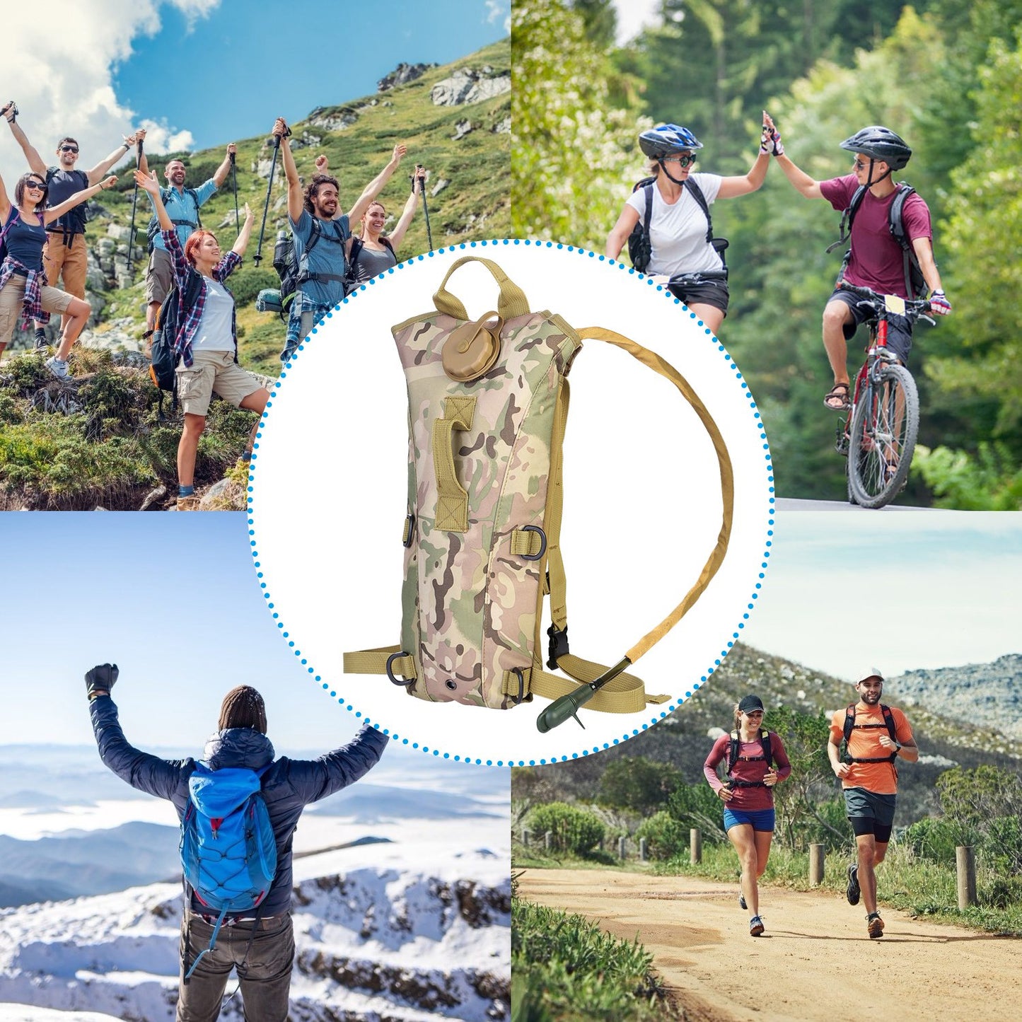 Tactical Hydration Pack with 3L Water Bladder