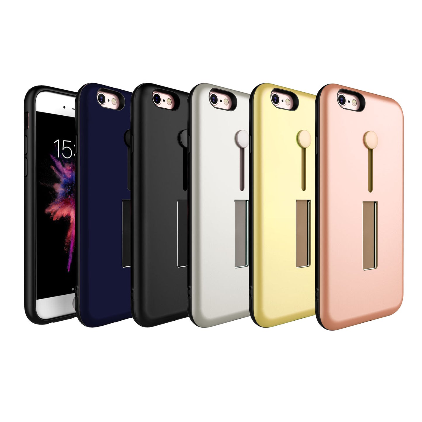 iPhone 8 Case with Finger Strap and Kickstand