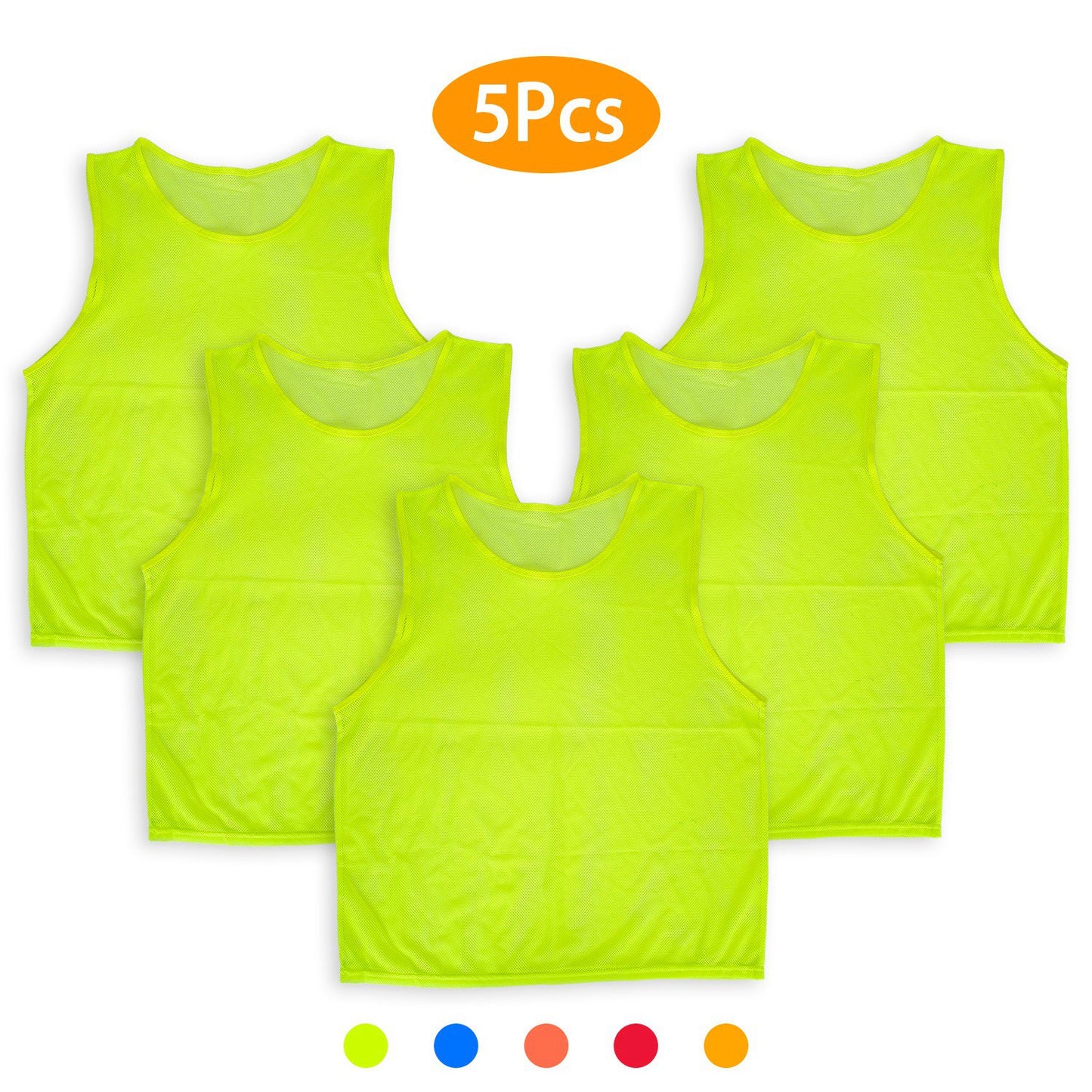 Mesh Scrimmage Vests 5-Pack for Team Sports Training