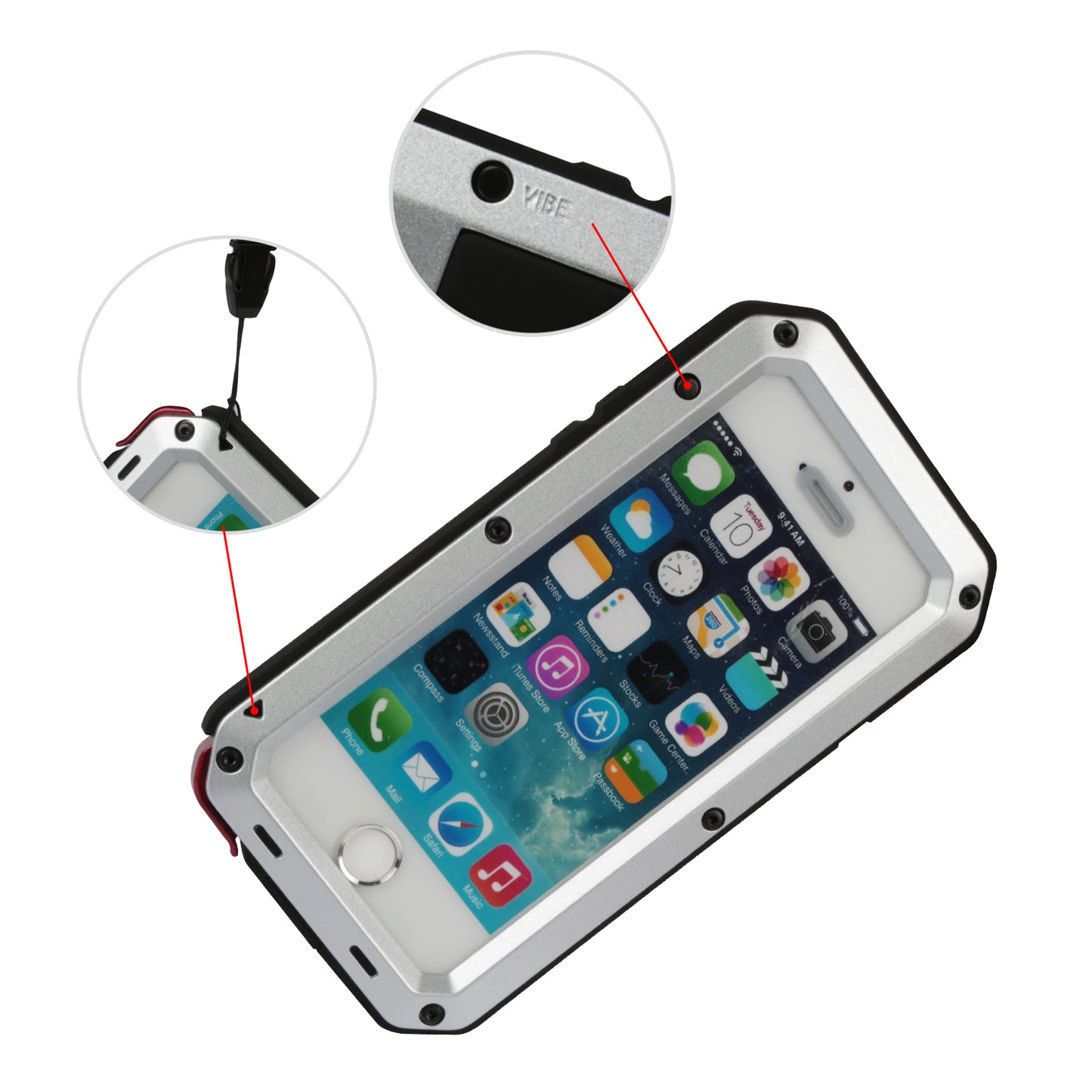 iPhone 6 Plus Rugged Full Cover Case with Screen Protector