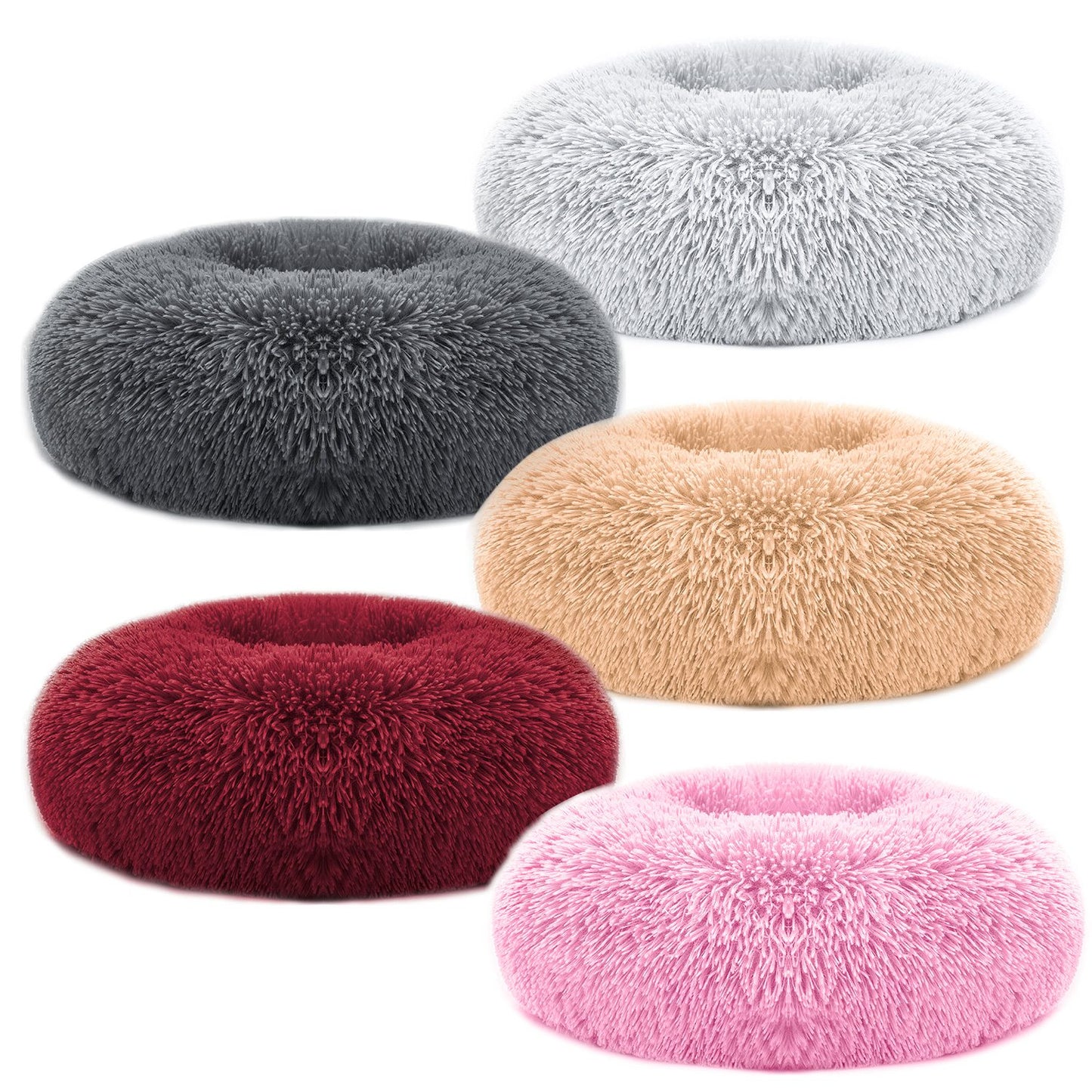 Plush Pet Bed with Raised Rim for Small Dogs & Cats
