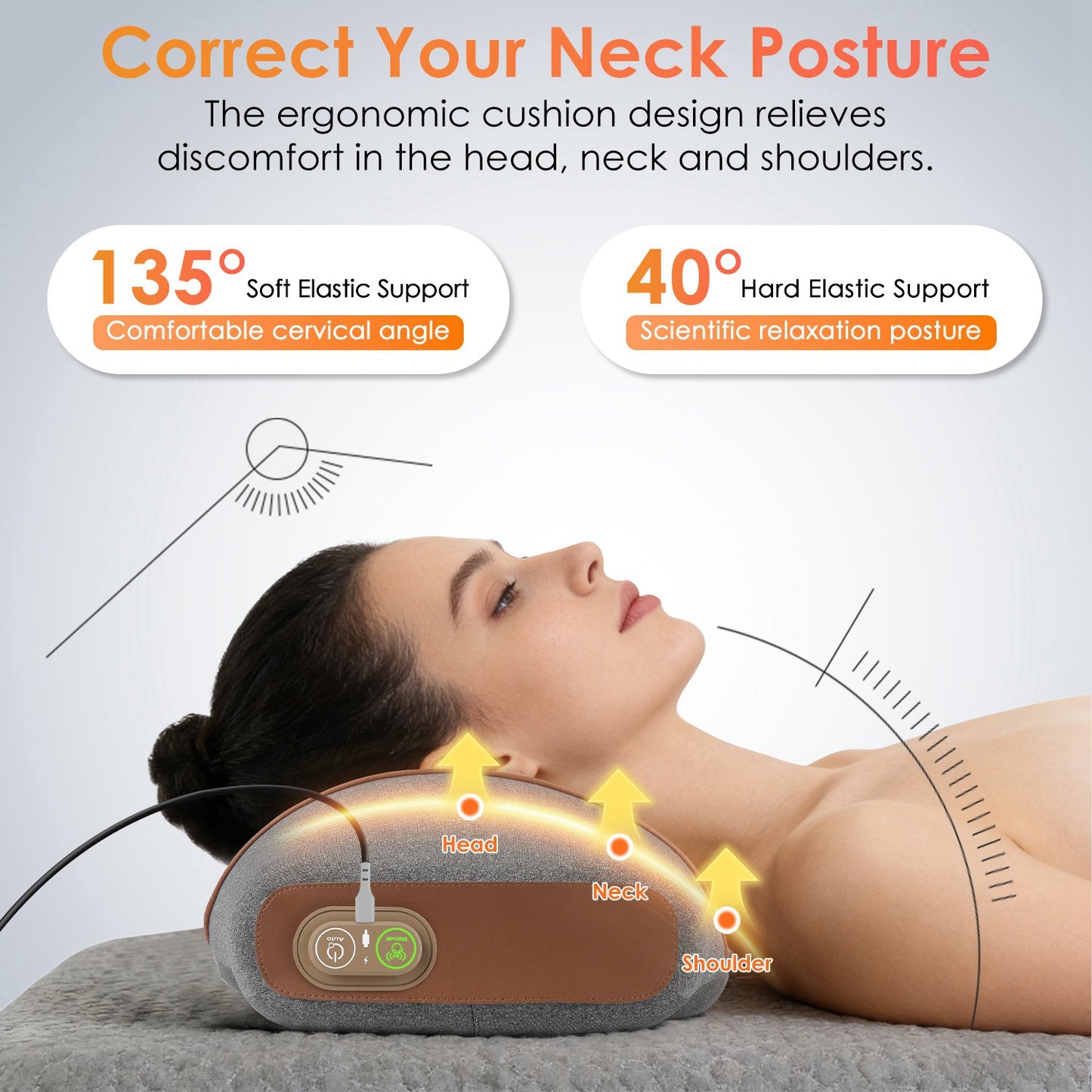 Neck Massager Pillow with Heat, Vibration & Air Compression