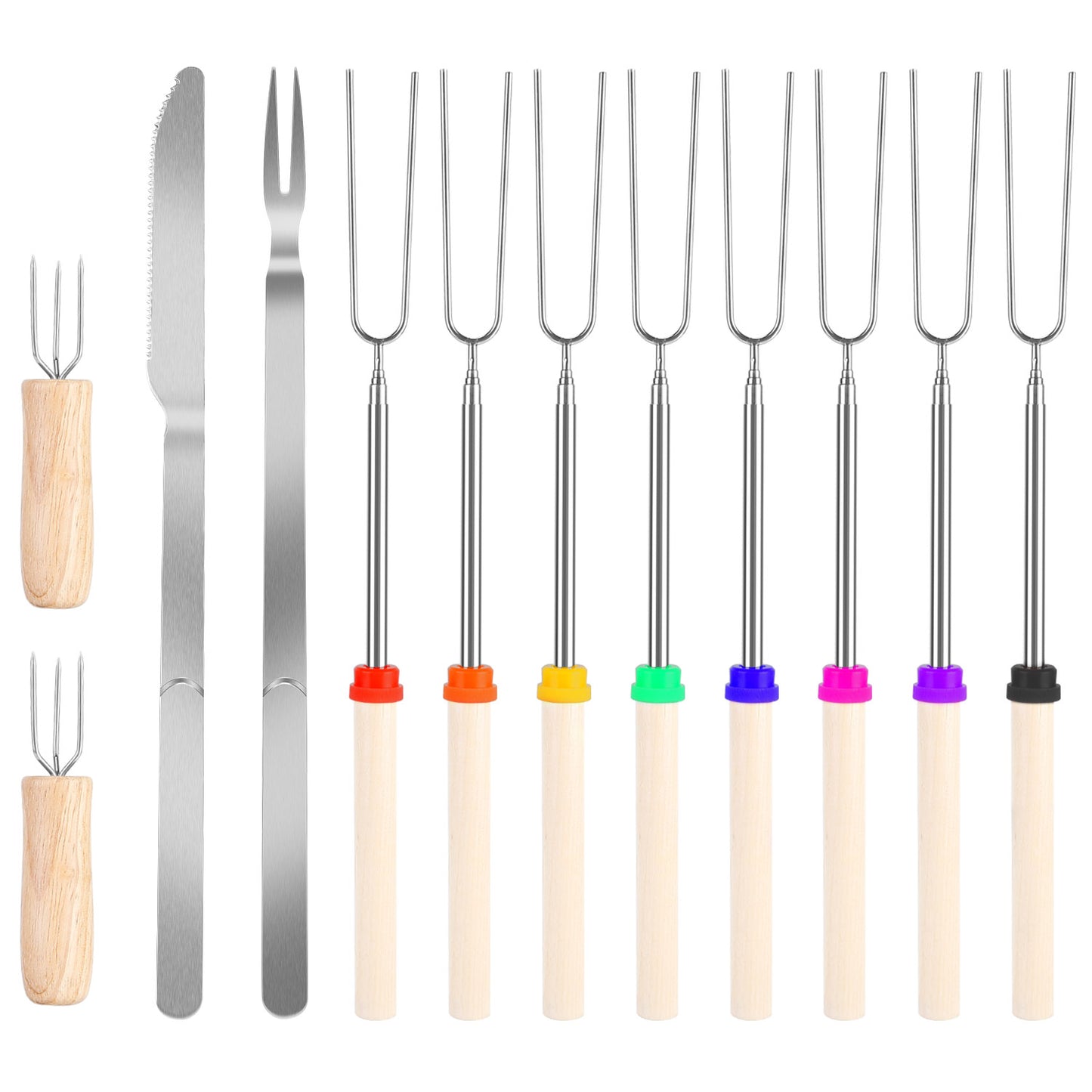Extendable Marshmallow Roasting Sticks Set - 12 Piece