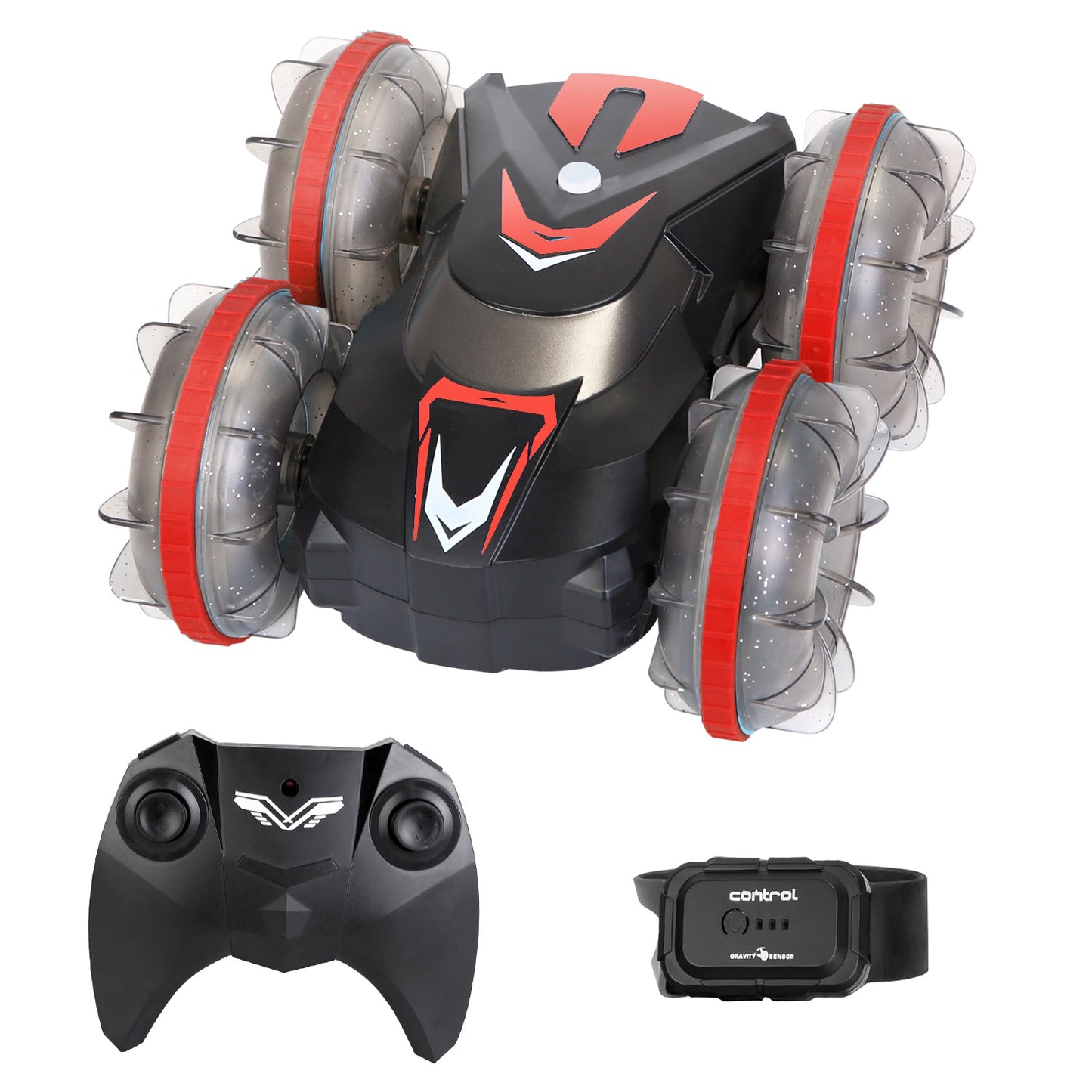 Amphibious RC Stunt Car with Wrist Controller & RGB Lights