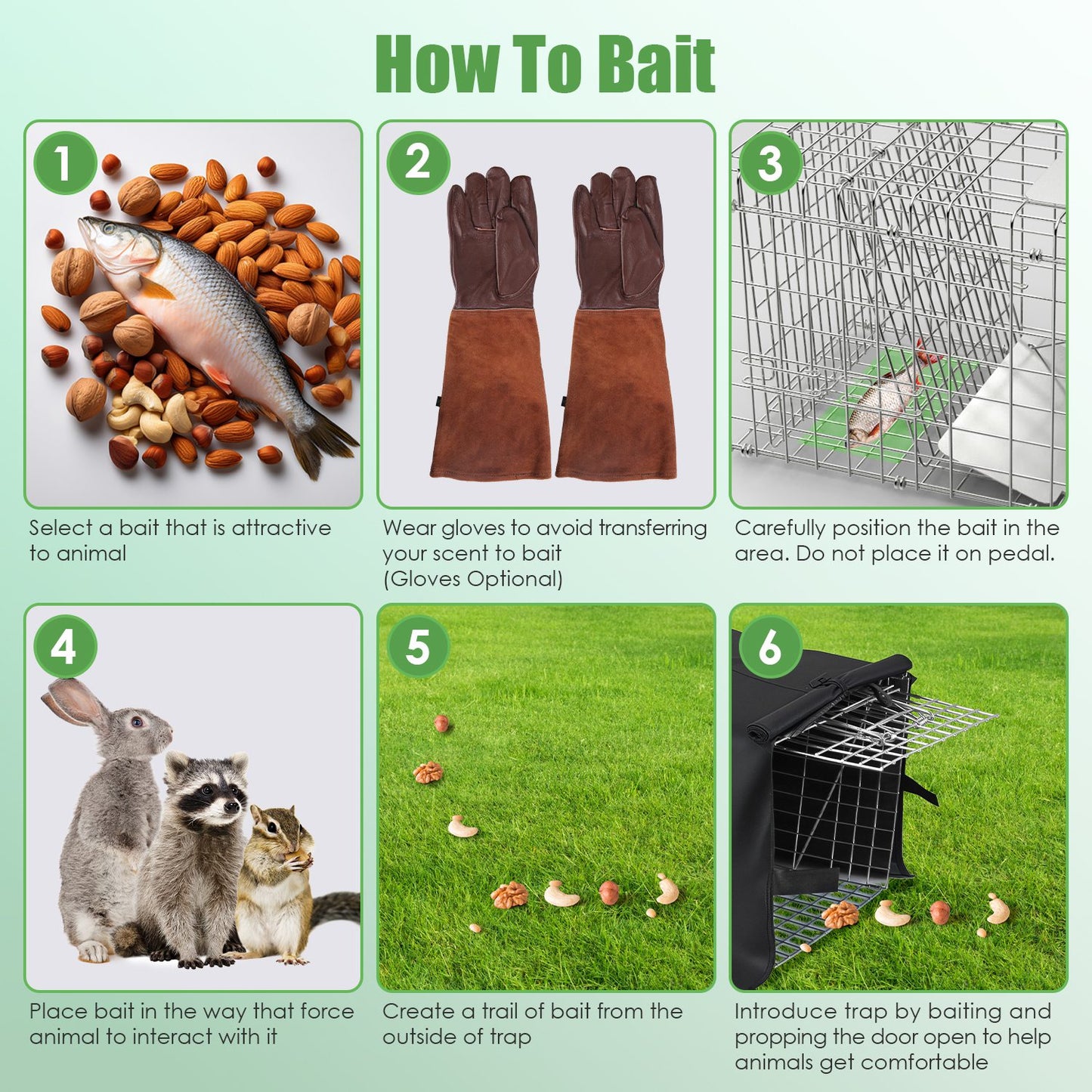Live Animal Trap Cage 31" Folding with Waterproof Cover