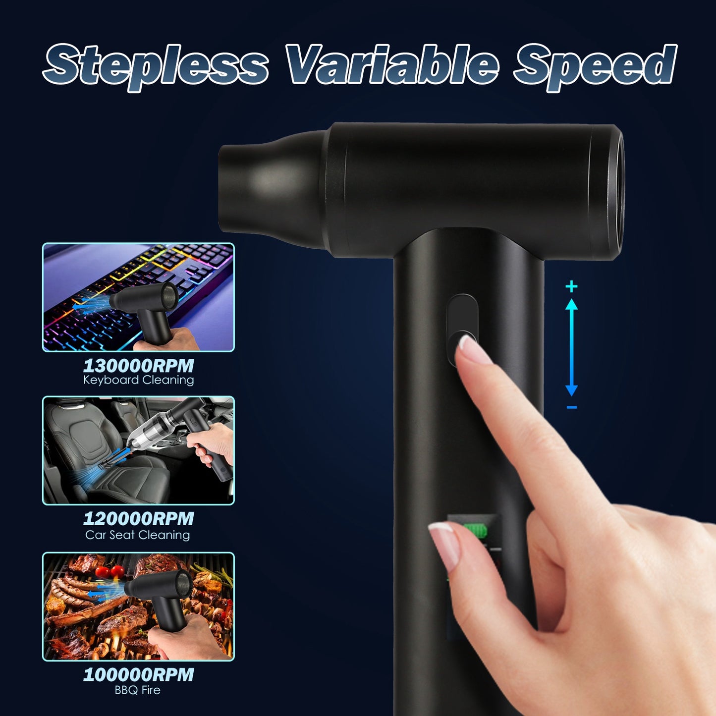 Cordless Air Duster 130,000 RPM with 19 Accessories