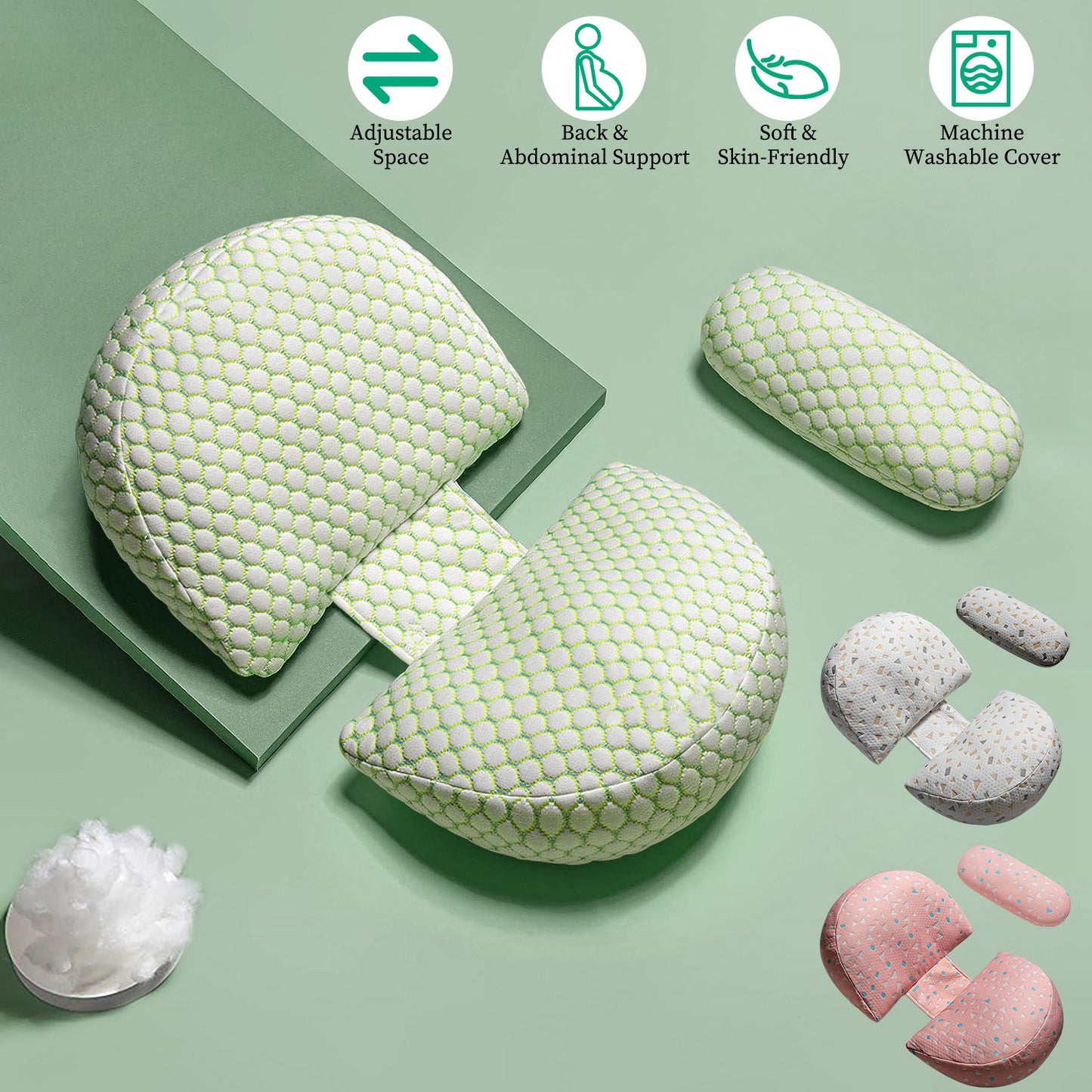 Adjustable Maternity Wedge Pillow with Detachable Cover