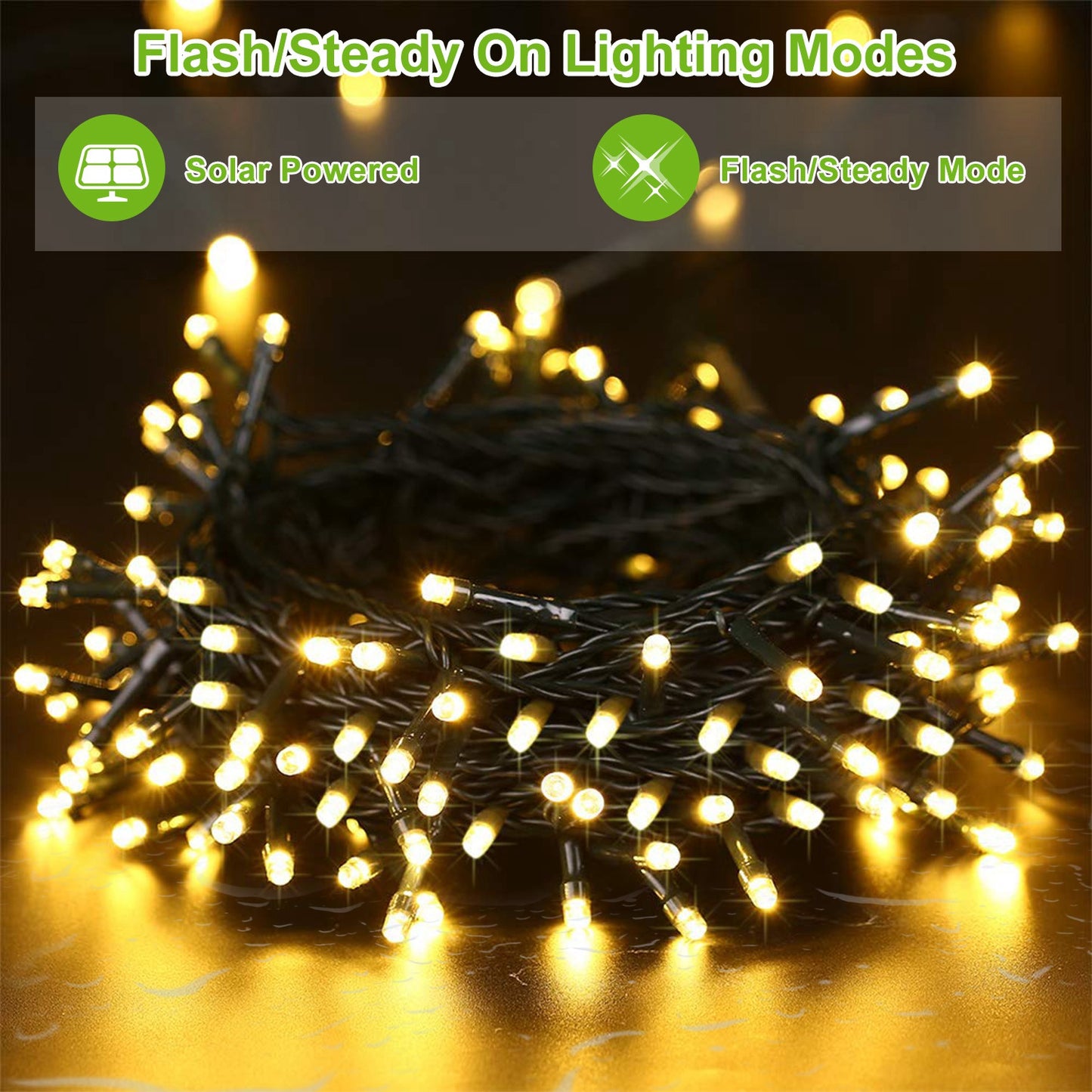 Solar String Lights 100 LED 40ft Outdoor Waterproof Fairy Lights