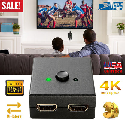 HDMI Bi-Directional Switch 2x1 / 1x2 Splitter 4K 3D 1080P